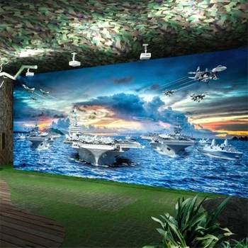 wellyu papier peint Пользовательские обои 3d военно-морская боевая группа военный ТВ фон настенная живопись гостиная спальня 3d обои