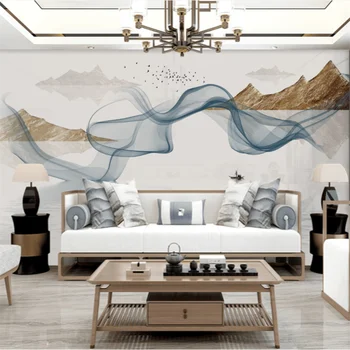 wellyu Индивидуальные обои 3D новый китайский стиль фреска современное искусство абстрактная живопись тушью гостиная диван фон настенная роспись