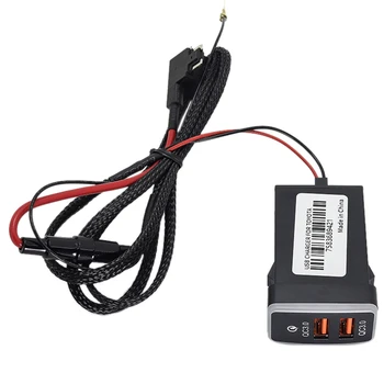 Автомобильное Быстрое Зарядное Устройство с двойным USB 3.0, Автомобильное Зарядное Устройство 12-24 В со светодиодной Подсветкой, Подходящее для