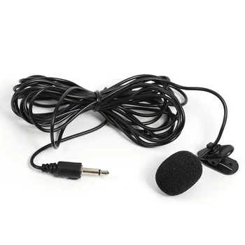 Автомобильный аудиомикрофон 3,5 мм Стереоразъем Мини Проводной внешний микрофон громкой связи для автомобильного DVD-GPS-плеера