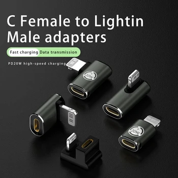 Адаптер USB C Female-IOS Male 20 Вт для iPhone 13 12 11 X XS 8 7 6 Plus Type-C-8pin для Синхронной зарядки Кабеля Зарядного Устройства Конвертер