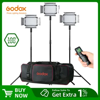 Бесплатная Светодиодная лампа DHL Godox 3X LED500LRC 3300-5600K для видеосъемки + Световая Подставка 200 см + сумка для переноски CB-05 Видеостудийные светильники