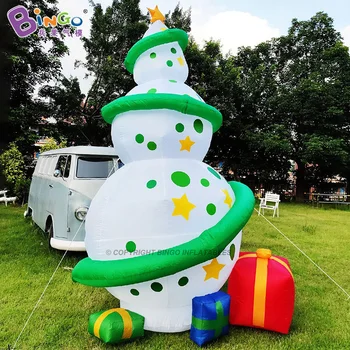 Бесплатная доставка 3,7-метровый надувной рождественский снеговик с подарочными игрушками из воздушных шаров для рождественского украшения - BG-FSD29