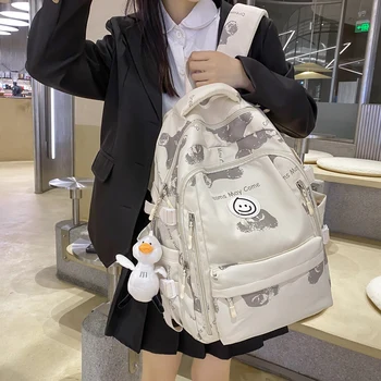 Большой женский симпатичный рюкзак для колледжа, рюкзак для путешествий для девочек, нейлоновая модная женская сумка для отдыха, Женский ноутбук, мужские школьные сумки