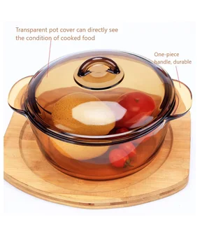 Бытовая стеклянная кастрюля для приготовления жаростойкого супа, Прозрачная миска для лапши быстрого приготовления, Кухонная посуда, Прозрачное стекло для кастрюли
