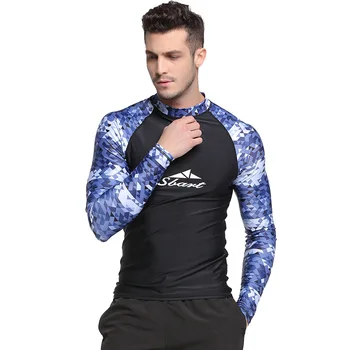 Верхняя рубашка гидрокостюма Футболка для плавания с длинным рукавом Солнцезащитный базовый слой Рубашка для серфинга подводного плавания