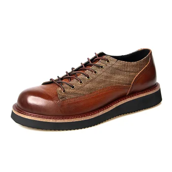 Винтажная мужская обувь из натуральной кожи на плоской подошве, социальные туфли-оксфорды, мужские p25d50