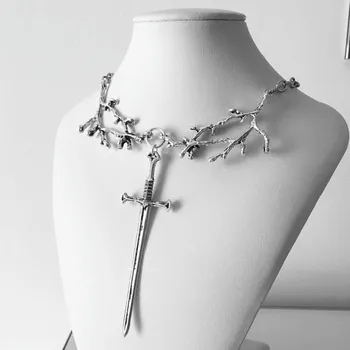 Винтажная подвеска в виде креста в виде ветки дерева, ожерелье с мечом в виде древа жизни, подвеска в виде христианского креста из Иггдрасиля