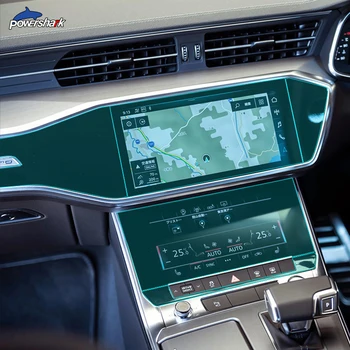 Внутренняя консоль автомобиля, Навигационный экран, Приборная панель, Прозрачная Защитная пленка из ТПУ для Audi A6 C8 4K S6 2019 2020 Аксессуары