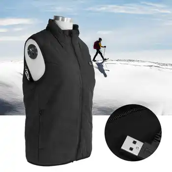 Водонепроницаемый жилет с подогревом, куртка с электрическим подогревом, жилет с подогревом при постоянной температуре, наружный жилет, черный