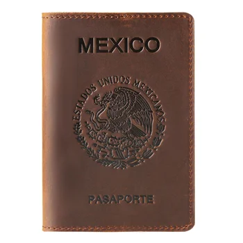 Высококачественная обложка для паспорта ручной работы из натуральной кожи для мексиканского держателя кредитной карты, винтажный Мужской Женский футляр для паспорта, дорожный кошелек