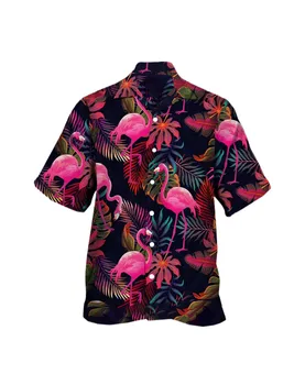 Гавайский Мужской 3D Принт, Свободные Дышащие Модные Крутые Рубашки, Пляжные Рубашки С Короткими Рукавами, Летняя Стильная Одежда Большого Размера С Цветочным Принтом