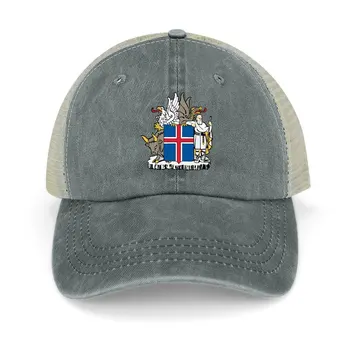 Герб Исландии Значок Ковбойской шляпы С Помпонами Роскошная Мужская Шляпа чайные шляпы Шляпа Мужская Женская
