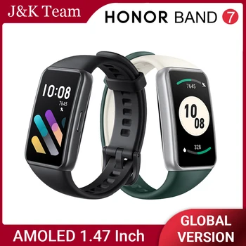 Глобальная версия смарт-часов HONOR Band 7, Смарт-часы с автоматическим монитором SpO2, 1.47 
