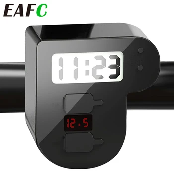 Двойное USB-зарядное устройство для мотоцикла + Цифровые часы + Светодиодный вольтметр 5V 3.1A/1.5A, автомобильное зарядное устройство для быстрой зарядки, водонепроницаемое