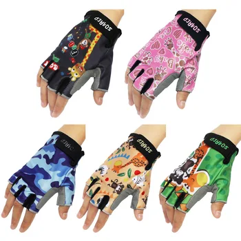 Детские велосипедные перчатки для балансировки, велосипедные Спортивные Перчатки для верховой езды, защитные перчатки с полупальцами и короткими пальцами, Дышащие Удобные Для мальчиков и девочек