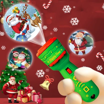 Детский Рождественский фонарик, проектор, игрушки, лампа-факел, игрушки для раннего развития перед сном, Детский ночник, Рождественские подарки