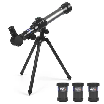 Детский Телескоп 20X-30X-40X Регулируемый Астрономический Телескоп со Штативом для Детей Начинающих