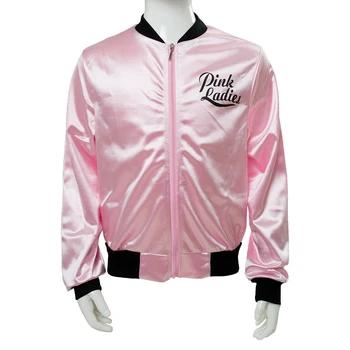 Детский костюм для косплея Grease, Розовая женская куртка, ретро тренч, атласное пальто для девочки, модная форма для косплея на Хэллоуин, форма болельщицы