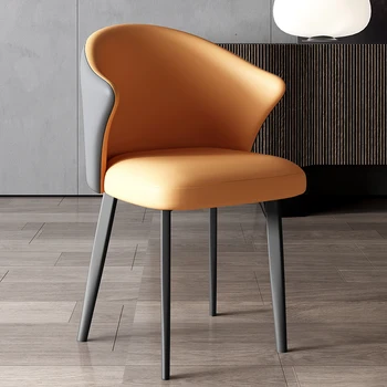 Дизайнерский обеденный стул из искусственной кожи, Офисные Современные Металлические Обеденные стулья для спальни, Скандинавская кухня, Роскошные украшения Sillas Comedor