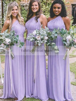 Длинные платья подружек невесты из шифона лавандового цвета 2023, женское платье подружки невесты Vestido Largo Invitada Boda