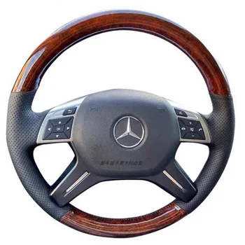 Для Старого Mercedes Benz C180 C200 C260 E200 E260 ML320 ML360 Сшитая Вручную Нескользящая Кожаная Крышка Рулевого Колеса цвета персикового дерева