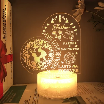 Дневной ночник отца длится вечно Для отца Акриловая 3D Светодиодная лампа для спальни Праздничный подарок