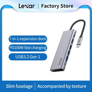 Док-станции для ноутбуков Lexar Type-C Настольная Док-станция USB-C-HDMI для Apple Mac Huawei Многофункциональный конвертер 7-в-1