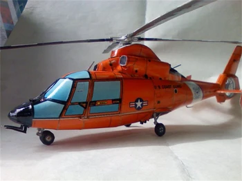 Европейский вертолет Hh-65a Dolphin в масштабе 1: 48, Набор моделей из бумаги ручной работы, игрушки ручной работы, Пазлы, Подарочный реквизит для фильма