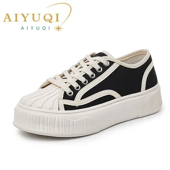 Женские кроссовки AIYUQI, весенняя новинка 2023 года, женская повседневная парусиновая обувь на плоской подошве, удобная спортивная обувь для женщин