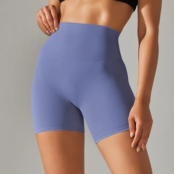 Женские спортивные короткие шорты для йоги, защищающие от приседаний, обтягивающие шорты для фитнеса с высокой талией, быстросохнущие спортивные шорты для велоспорта