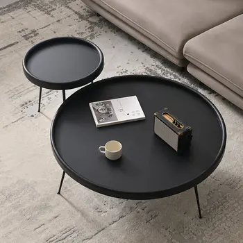 Журнальные столики из массива дерева в скандинавском стиле, современный светлый Роскошный круглый стол, домашний диван, приставной столик для маленькой квартиры, мебель для гостиной