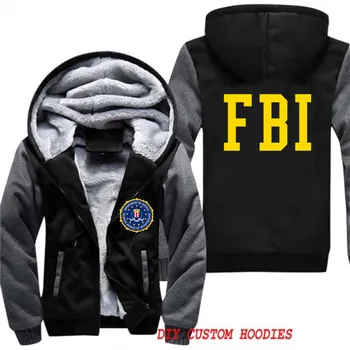 Зимние куртки FBI United States FBI Shield, Теплая флисовая толстовка, мужская толстовка, куртка, спортивный костюм, пуловер оверсайз, одежда 5XL