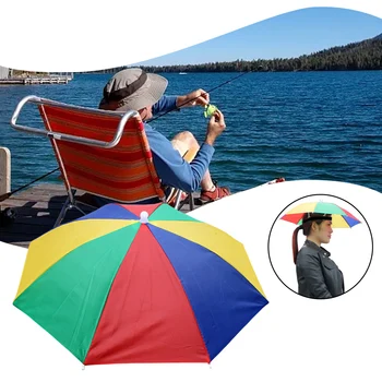 Зонтик шляпа складные накладные отлично подходит для кемпинга пешие прогулки садоводство камуфляж 55см диаметр шляпы открытый Карп рыболовные аксессуары