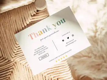 Изготовленная на заказ визитная карточка с благодарностью, цветная карточка с благодарностью за покупку, бумажная карточка для подарочного пакета в небольшом магазине