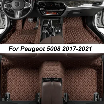 Изготовленные на заказ роскошные коврики для Peugeot 5008 2017-2021 Без морщин Автомобильные коврики Аксессуары Запасные части для интерьера Полный комплект
