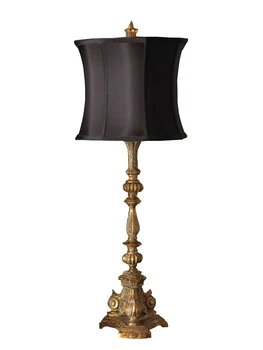 Изготовленный на заказ роскошный абажур из черной ткани, винтажные настольные лампы из дерева, резная настольная лампа для спальни, антикварная вилла, прикроватные светильники для гостиной