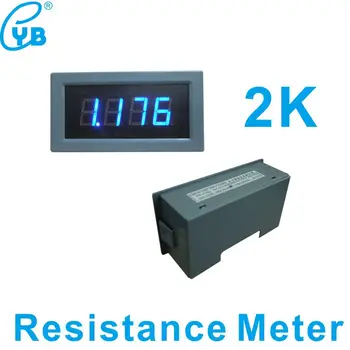 Измеритель сопротивления 2K Напряжение питания DC 5V LED Синий Цифровой Омметр Омметр Измеритель Сопротивления Полностью закрытого Типа
