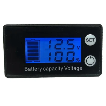 Индикатор емкости аккумулятора постоянного тока 7-68 В, свинцово-кислотный литиевый вольтметр для автомобиля, мотоцикла, измеритель напряжения (синий)
