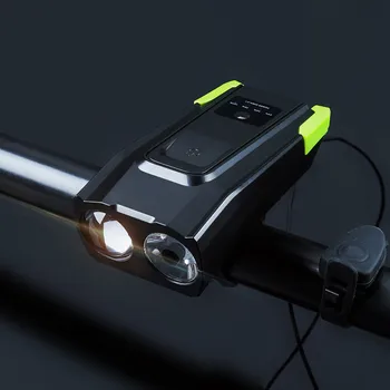 Интеллектуальный светочувствительный велосипедный светильник Емкостью 2000 мАч, 4000 мАч, Высокочастотный звуковой сигнал с высоким децибелом, USB-зарядка, Дисплей питания, Тактильный переключатель