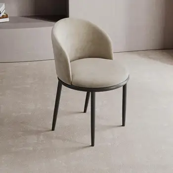 Итальянский минималистичный обеденный стол и стул Легкое Роскошное Домашнее кресло со спинкой Простое дизайнерское Фланелевое кресло для переговоров Nordic
