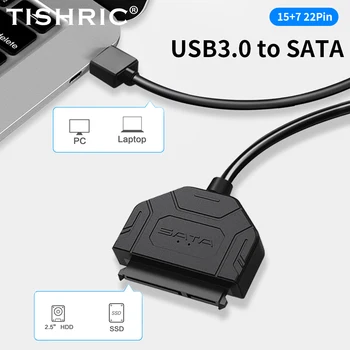 Кабель SATA-USB 3.0 Type C Со Скоростью До 6 Гбит/с 22-Контактный Адаптер Sata USB 3.0 SataIII Шнур Конвертер Для 2,5 Внешнего Жесткого Диска HDD SSD