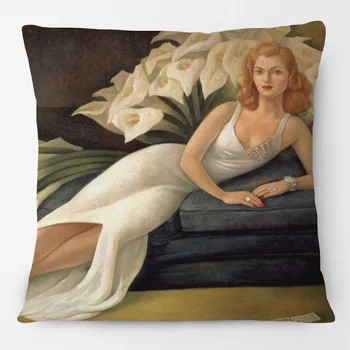 Картины Диего Риверы, Чехлы для подушек, Декоративная наволочка с цветочным принтом Beautiful Woman Calla