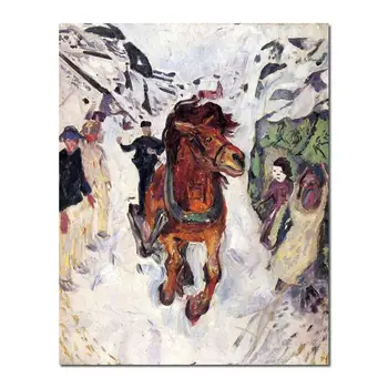 Картины на холсте для гостиной Скачущий конь Эдвард Мунк Высококачественная ручная роспись