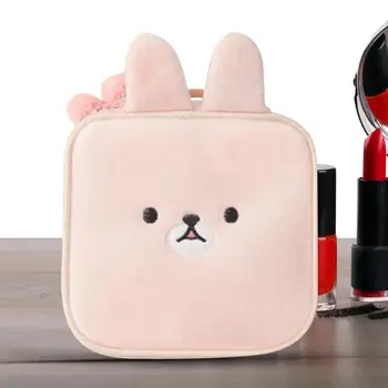 Квадратная косметичка большой емкости, мультяшная дорожная косметичка для макияжа, косметичка с милым кроликом, кисточка для макияжа, маленькая сумка для хранения, сумка для хранения