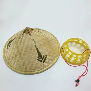Китайский стиль Ретро Детская бамбуковая ротанговая рыбацкая шляпа ручной работы из соломы Туристический танцевальный реквизит Конус Рыболовный зонт Шляпа