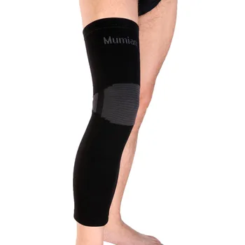 Классический черный вязаный утепляющий спортивный бандаж с длинными рукавами до колена - 1шт М