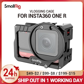 Клетка для видеоблогинга SmallRig и адаптер фильтра 52 мм для Insta360 ONE R 4K Edition с двумя креплениями для холодного башмака, несколькими отверстиями 1/4-20 2901