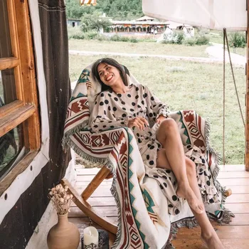 Клетчатые одеяла, вязаное полотенце для дивана в скандинавском стиле, чехол для дивана, полное одеяло, полосатое прикроватное одеяло для украшения дома cobertor manta