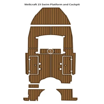 Коврик для кокпита на плавательной платформе Wellcraft 19, коврик для настила палубы из искусственной пены EVA и тикового дерева